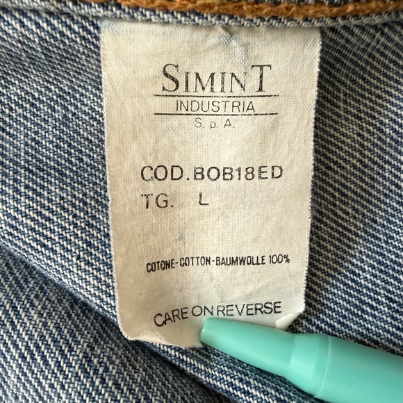 Armani Jeans Men’s Denim Jacket Size L 100% Cotton SIMINT Industria Small Flaw - Picture 13 of 13